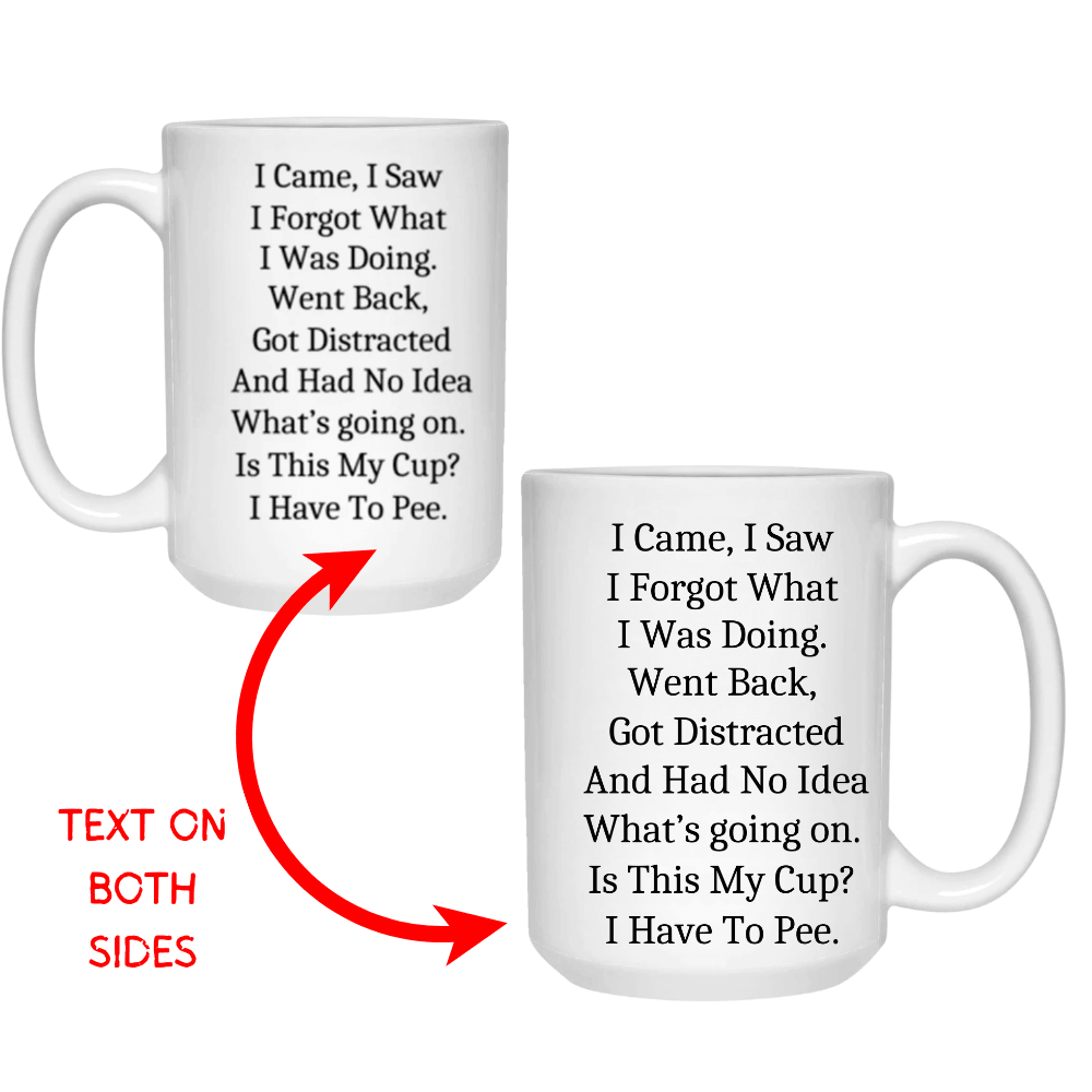 I Came, I Saw, I Forgot – Humorous 15oz Mug - Kim’s Signature Beauty & Accessories    