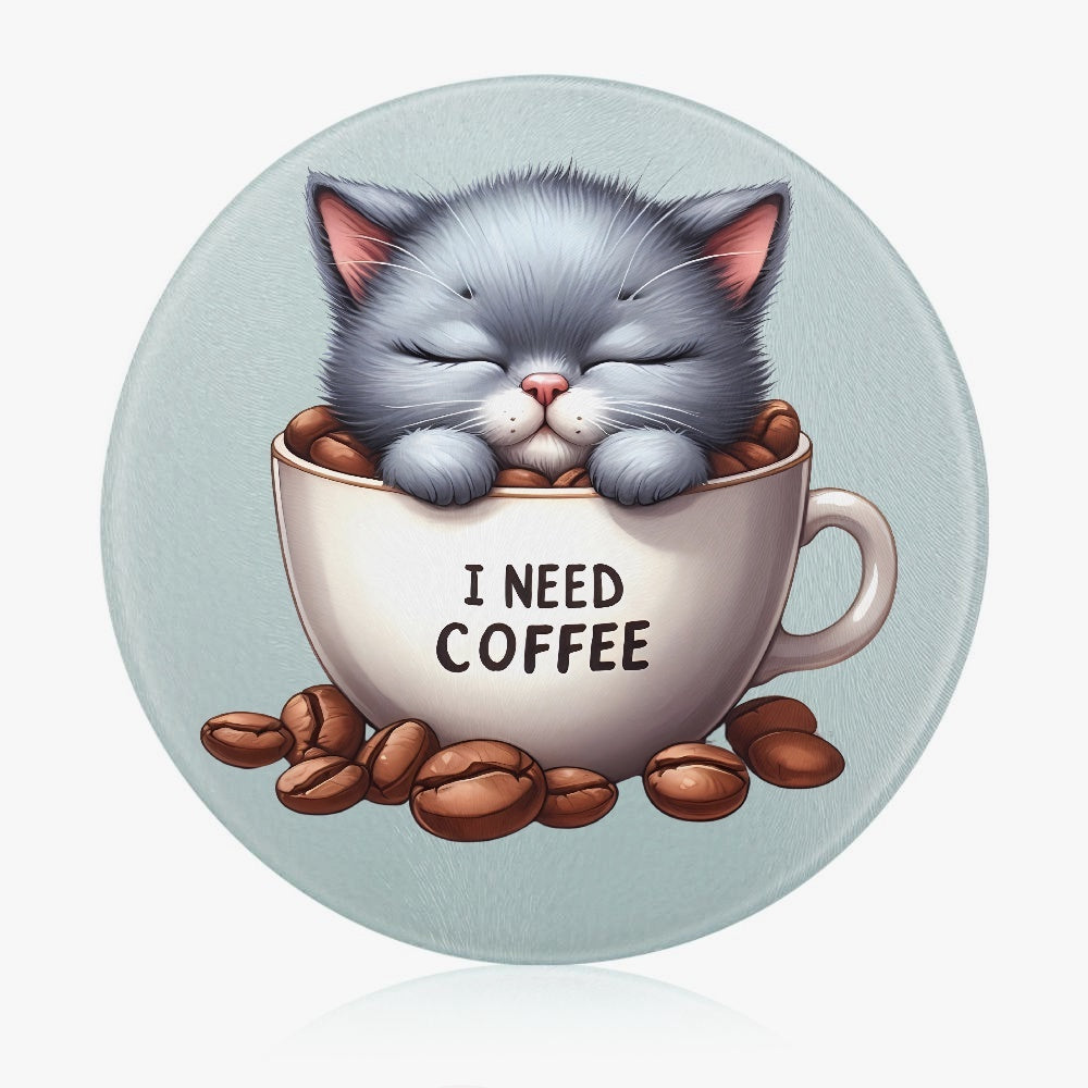 I Need Coffee Tempered Glass Cutting Board - Kim’s Signature Beauty & Accessories    