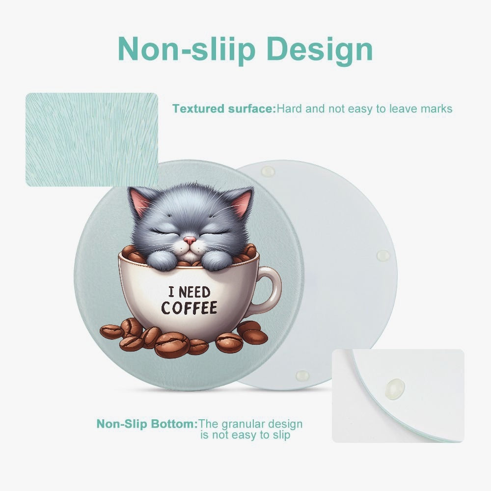I Need Coffee Tempered Glass Cutting Board - Kim’s Signature Beauty & Accessories    