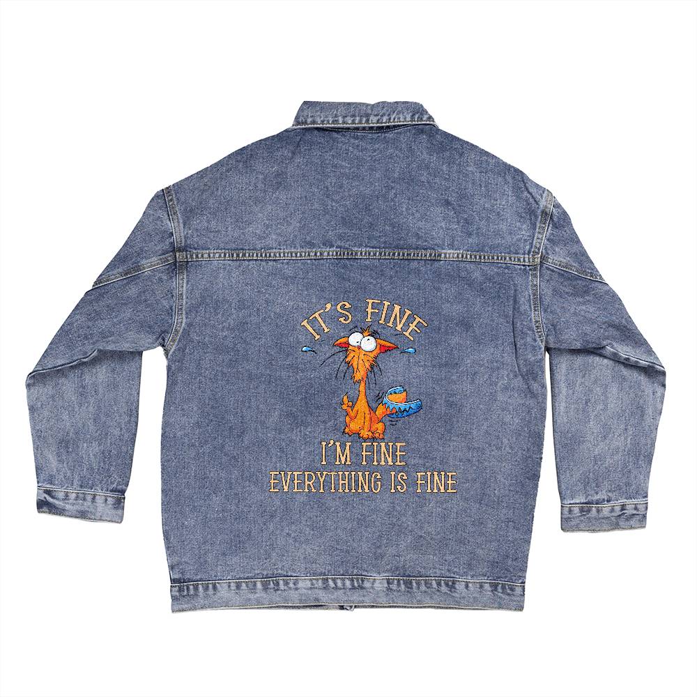 I'm Fine Jean Jacket - Kim’s Signature Beauty & Accessories    