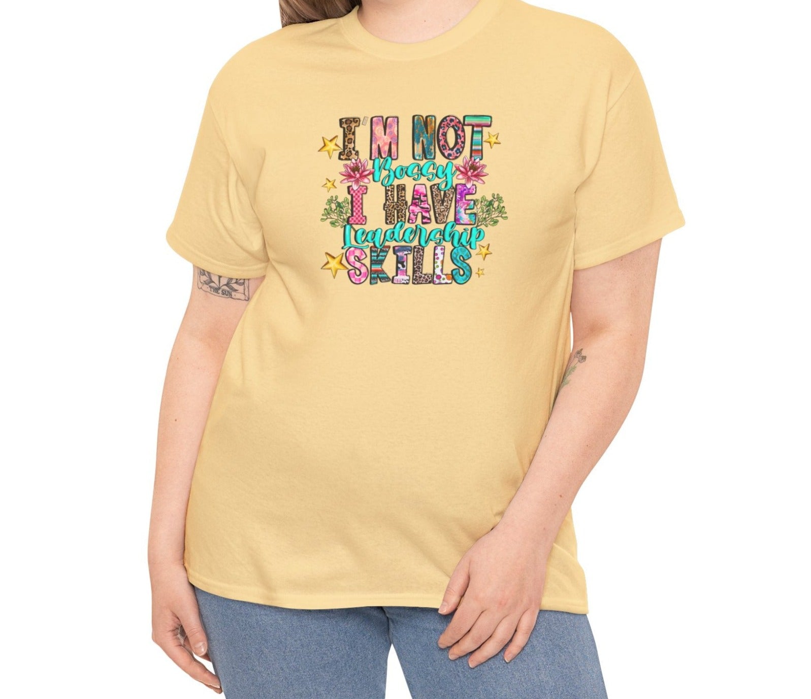 I'm Not Bossy Floral Tee - Kim’s Signature Beauty & Accessories    