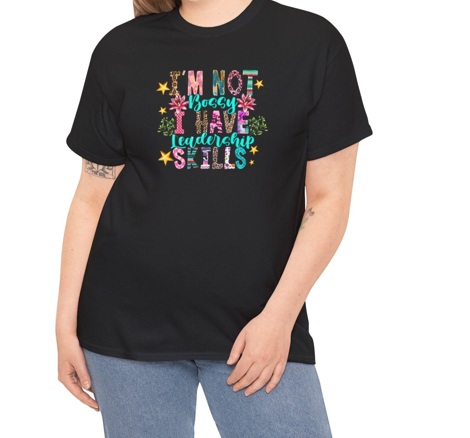 I'm Not Bossy Floral Tee - Kim’s Signature Beauty & Accessories    