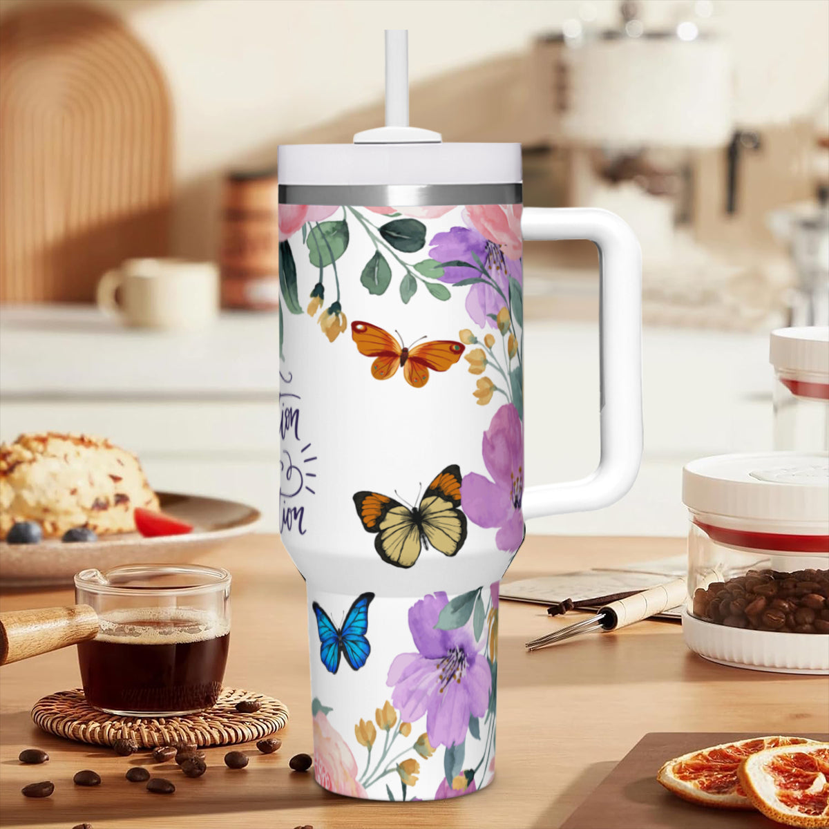Imagination Purple Flower Tumbler - Kim’s Signature Beauty & Accessories    