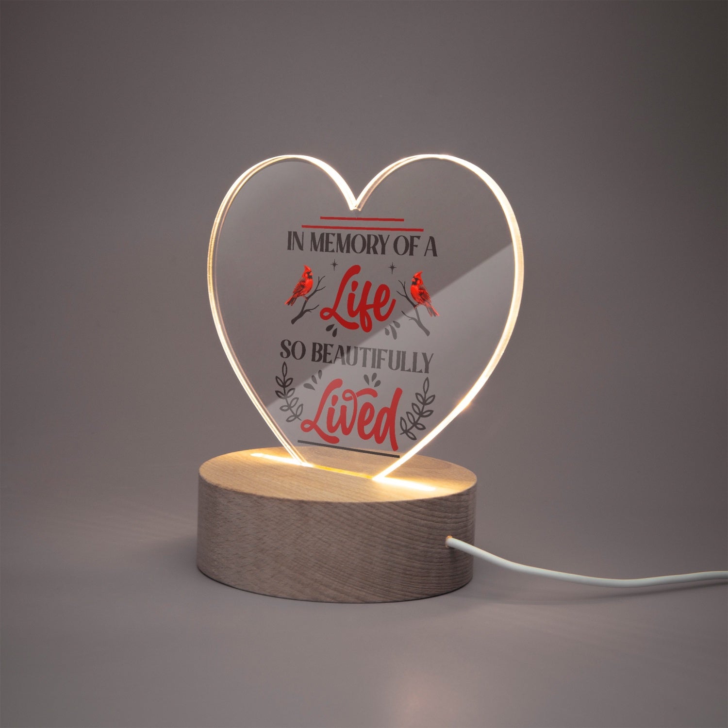 In Memory Acrylic Plaque with Stand - Heart - Kim’s Signature Beauty & Accessories    