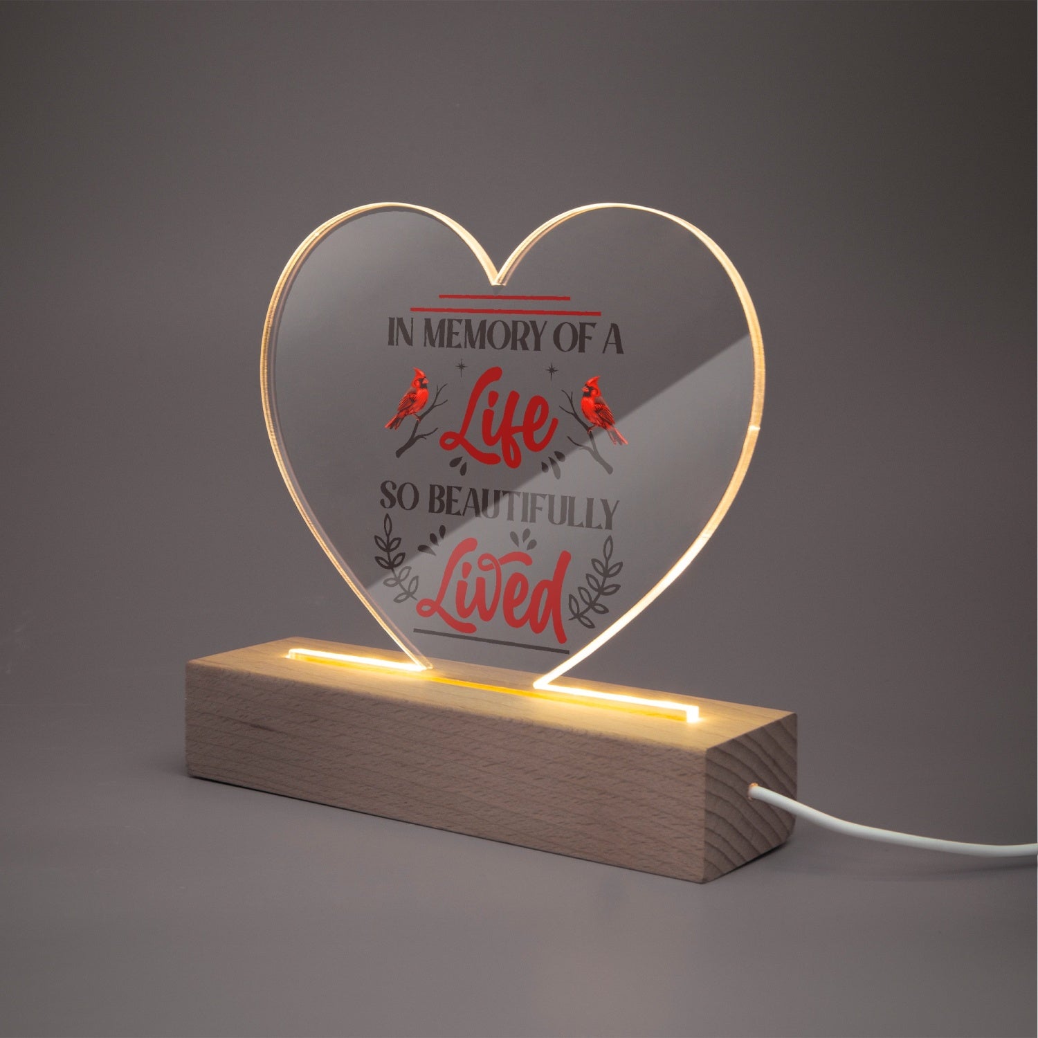 In Memory Acrylic Plaque with Stand - Heart - Kim’s Signature Beauty & Accessories    