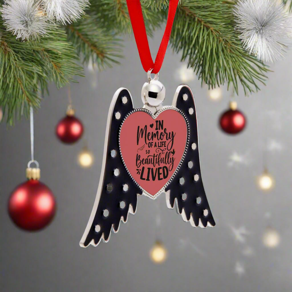 In Memory Angel Wings Ornaments - Heart Shape - Kim’s Signature Beauty & Accessories    