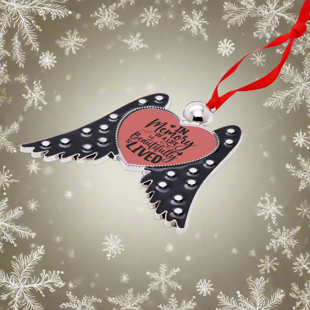 In Memory Angel Wings Ornaments - Heart Shape - Kim’s Signature Beauty & Accessories    
