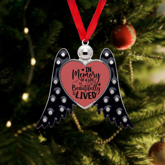 In Memory Angel Wings Ornaments - Heart Shape - Kim’s Signature Beauty & Accessories    