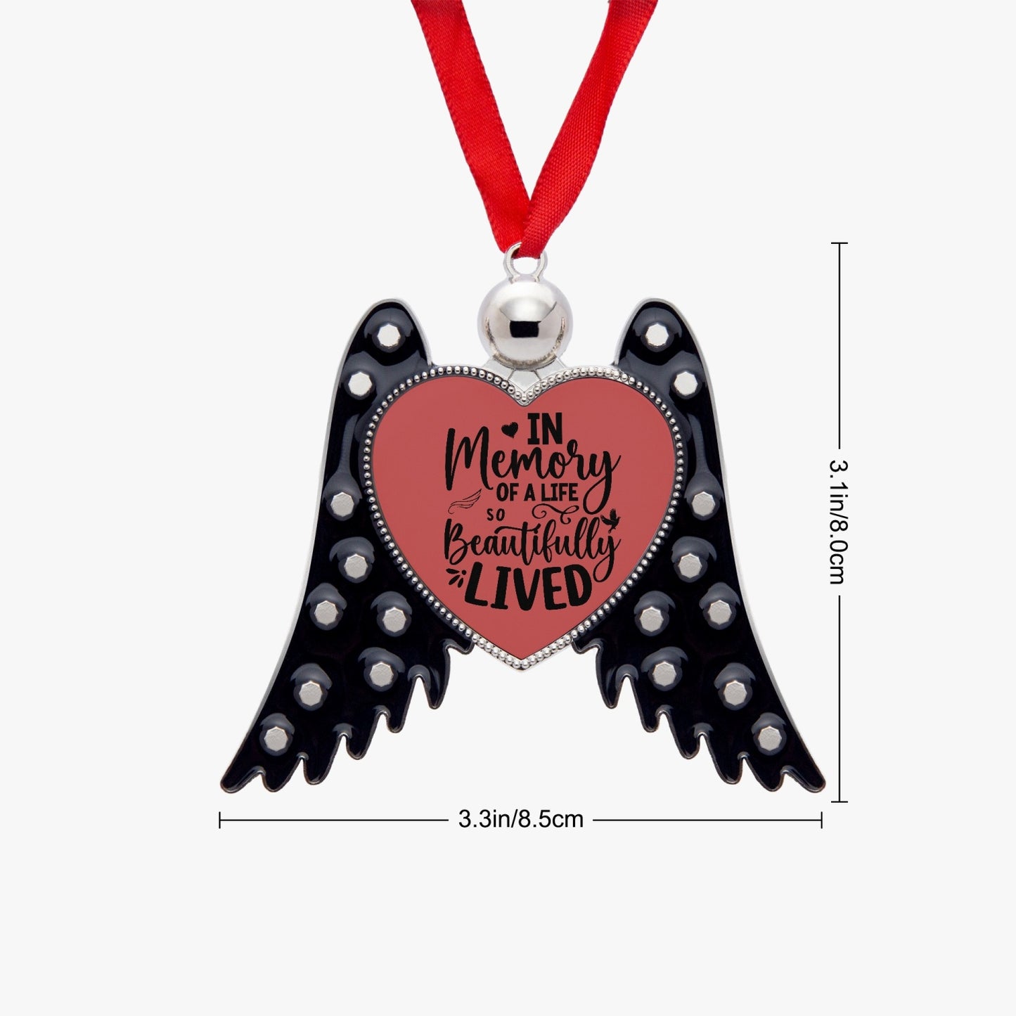 In Memory Angel Wings Ornaments - Heart Shape - Kim’s Signature Beauty & Accessories    