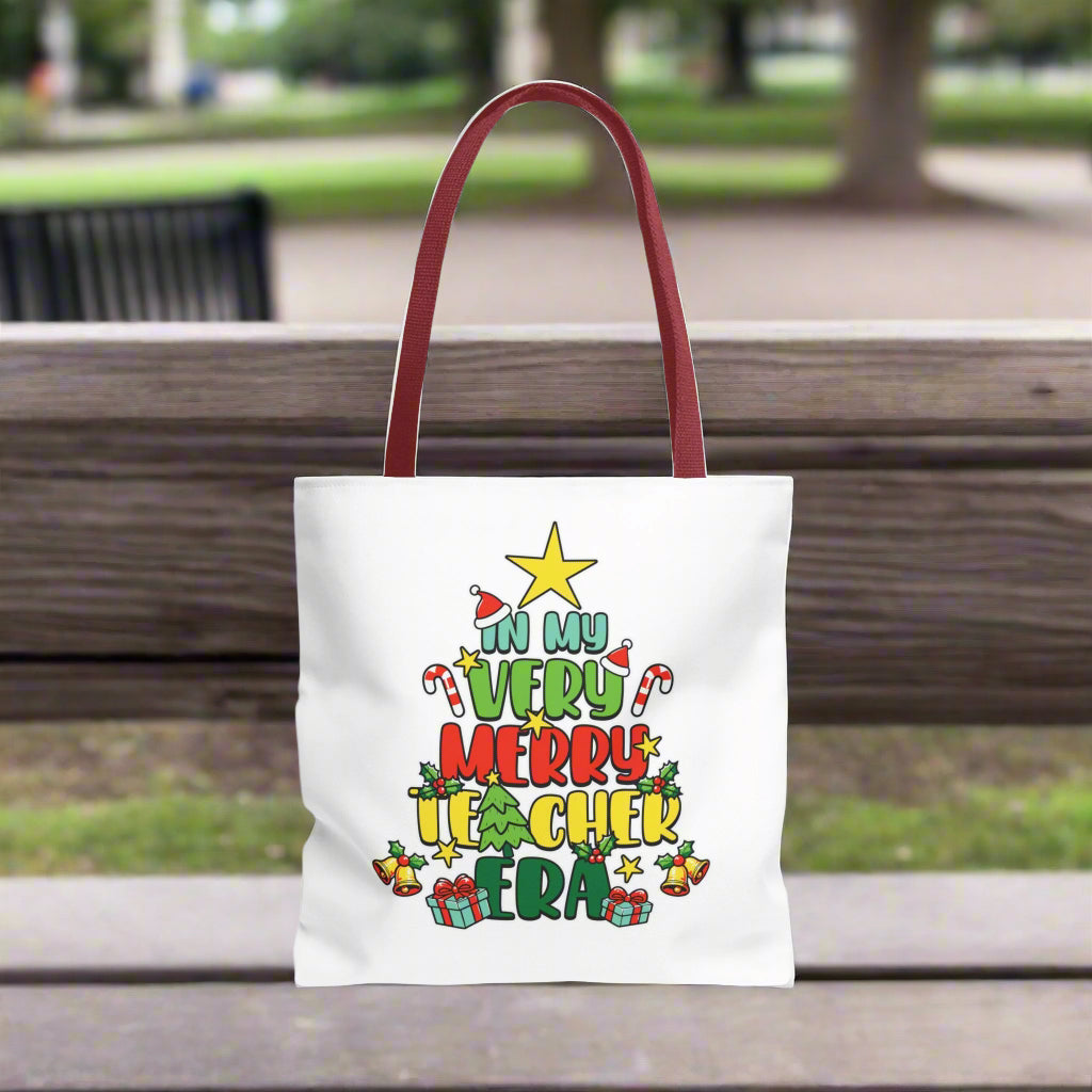 In My Merry Teaching Era Tote Bag - Kim’s Signature Beauty & Accessories    