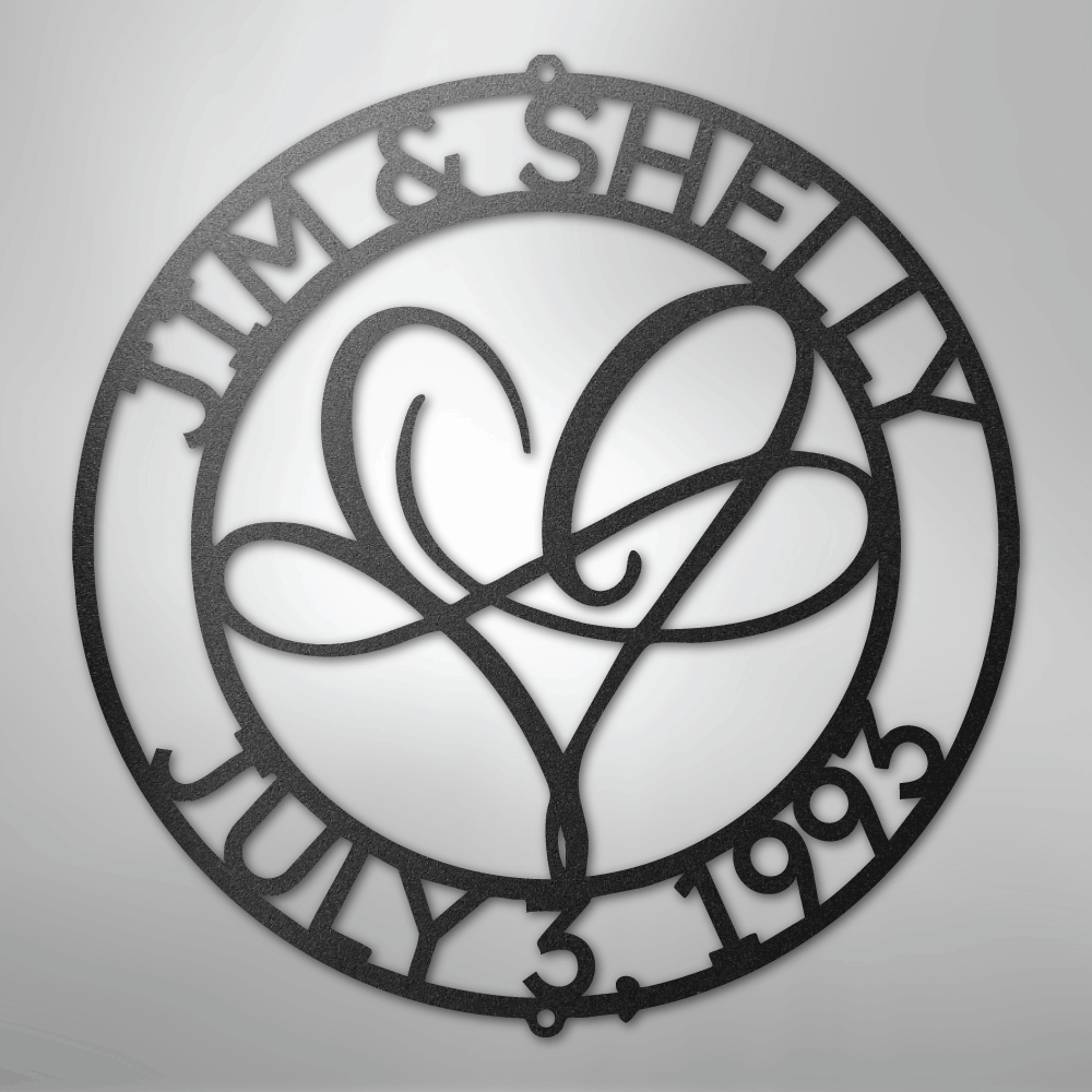 Infinite Love Monogram - Steel Sign - Kim’s Signature Beauty & Accessories
