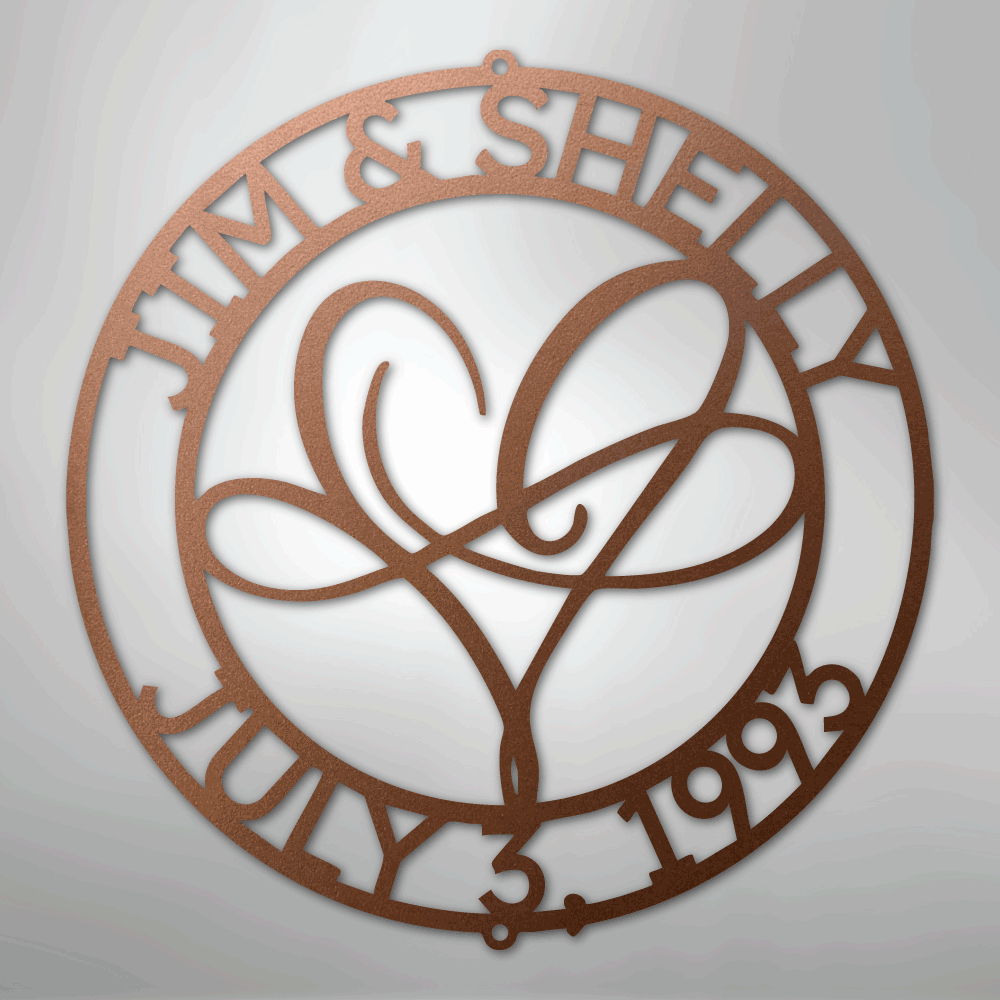 Infinite Love Monogram - Steel Sign - Kim’s Signature Beauty & Accessories
