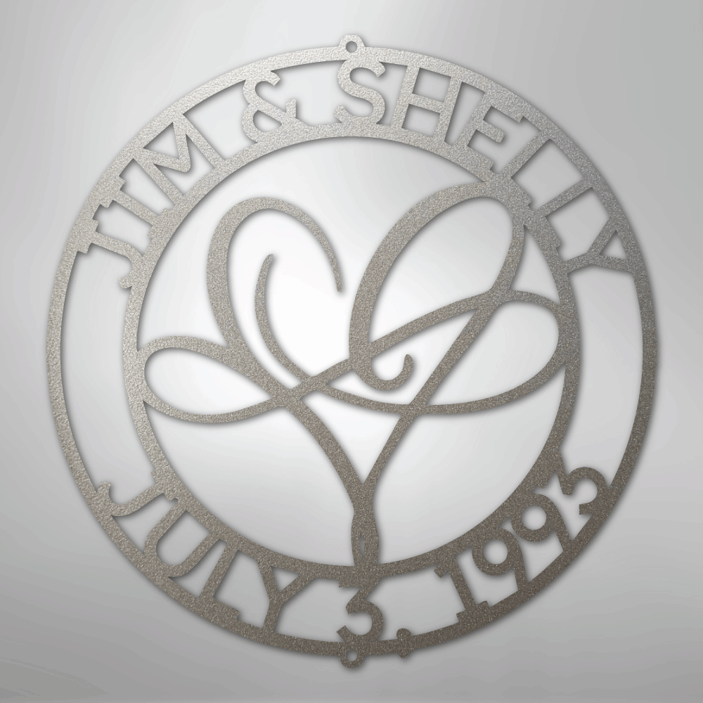 Infinite Love Monogram - Steel Sign - Kim’s Signature Beauty & Accessories