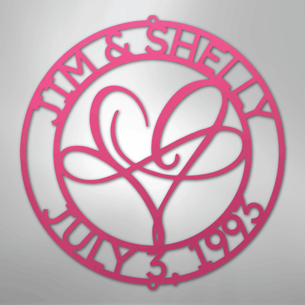Infinite Love Monogram - Steel Sign - Kim’s Signature Beauty & Accessories