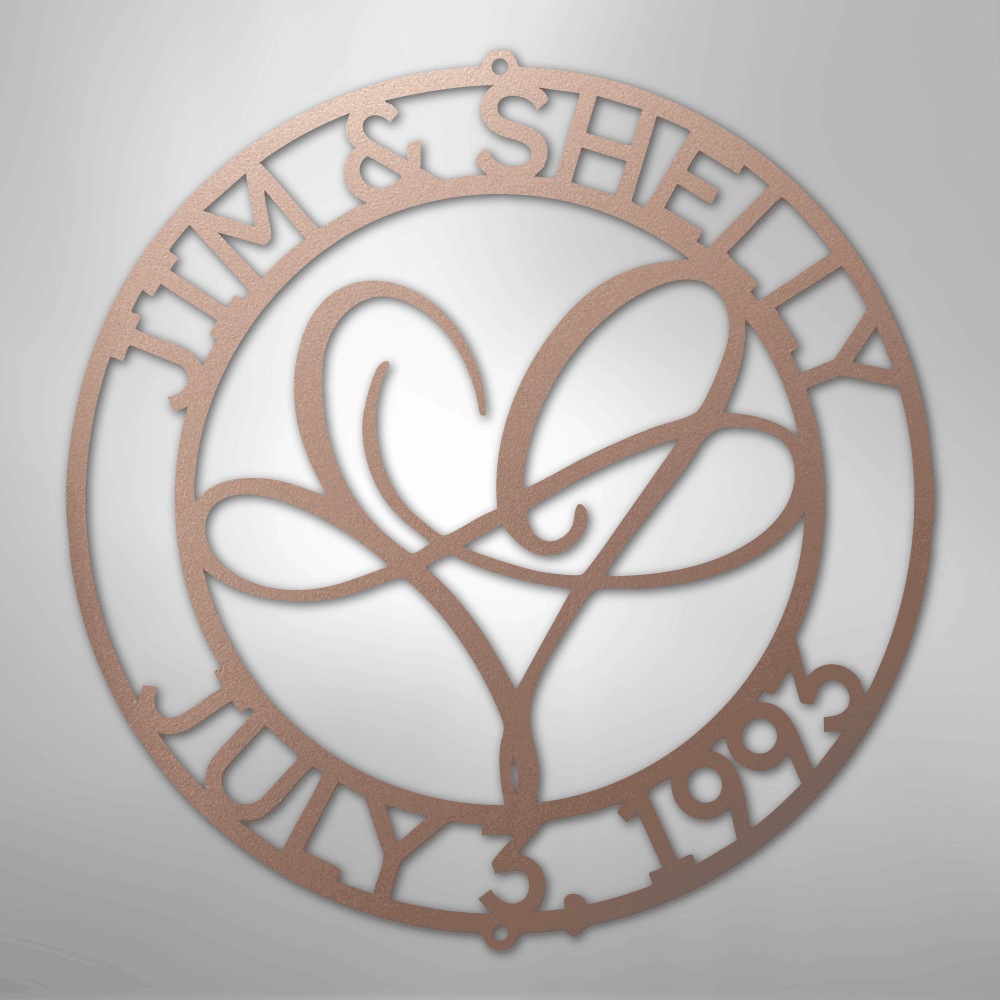 Infinite Love Monogram - Steel Sign - Kim’s Signature Beauty & Accessories
