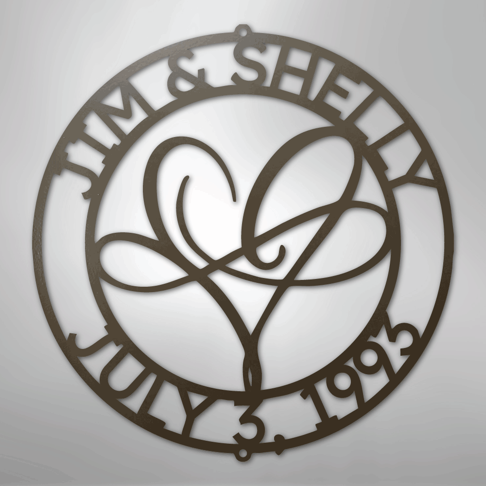 Infinite Love Monogram - Steel Sign - Kim’s Signature Beauty & Accessories