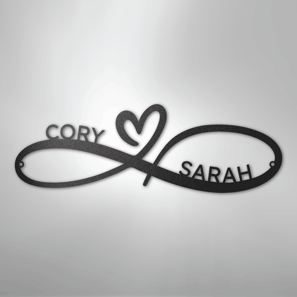 Infinity Couples Monogram - Steel Sign - Kim’s Signature Beauty & Accessories