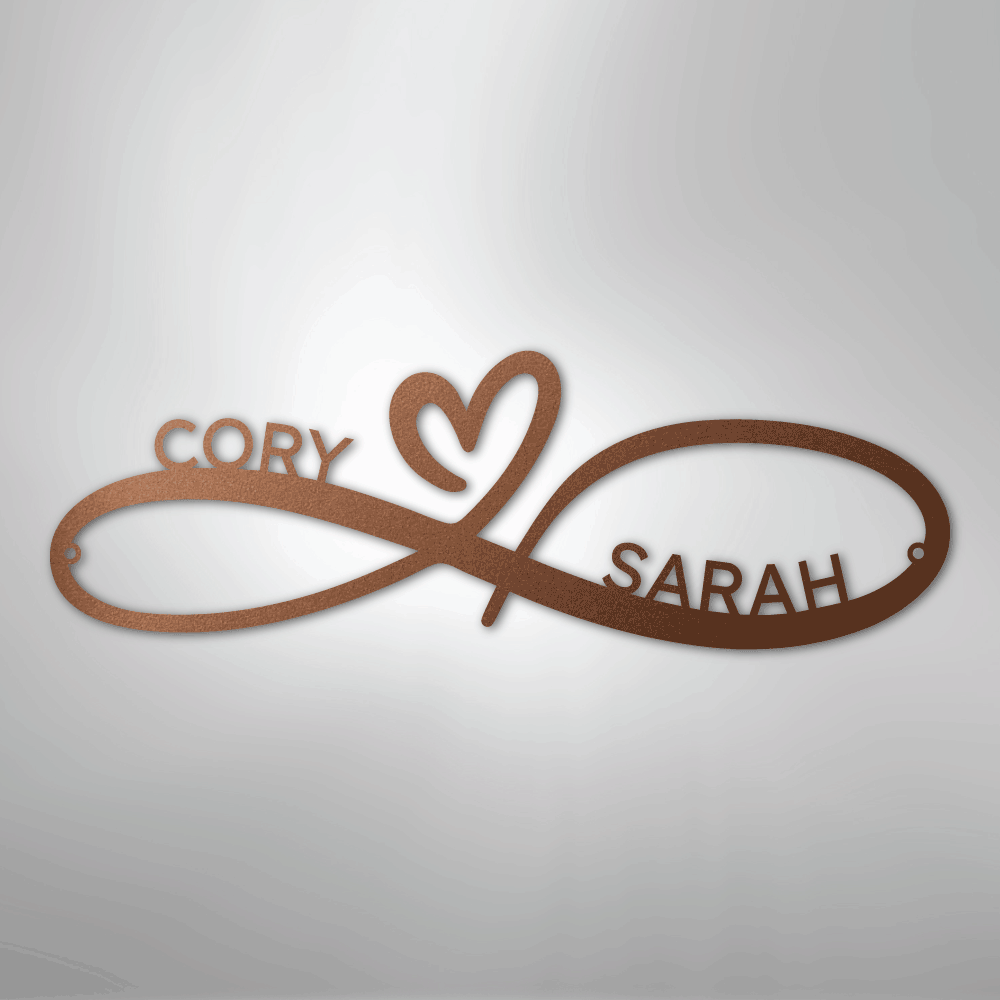 Infinity Couples Monogram - Steel Sign - Kim’s Signature Beauty & Accessories