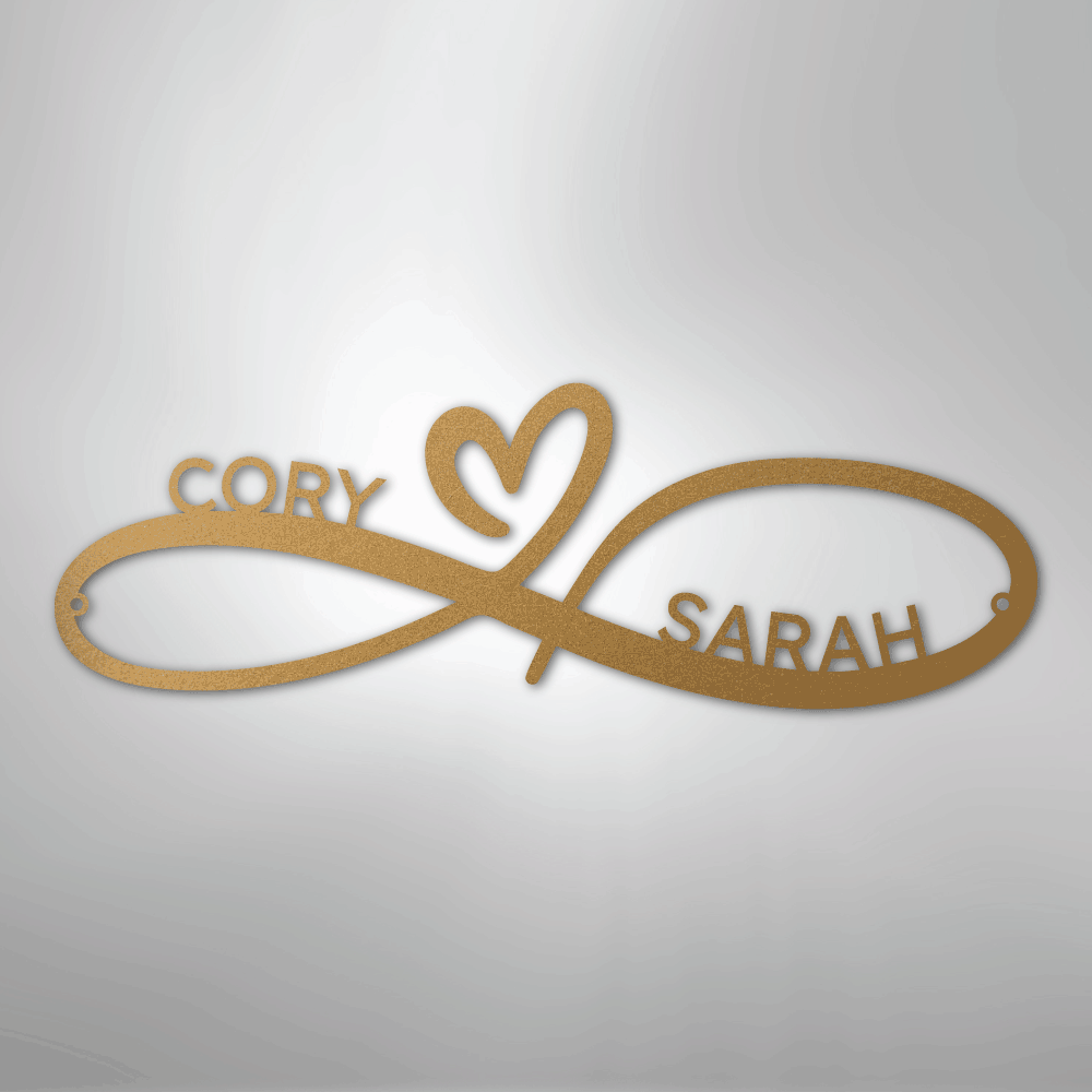 Infinity Couples Monogram - Steel Sign - Kim’s Signature Beauty & Accessories
