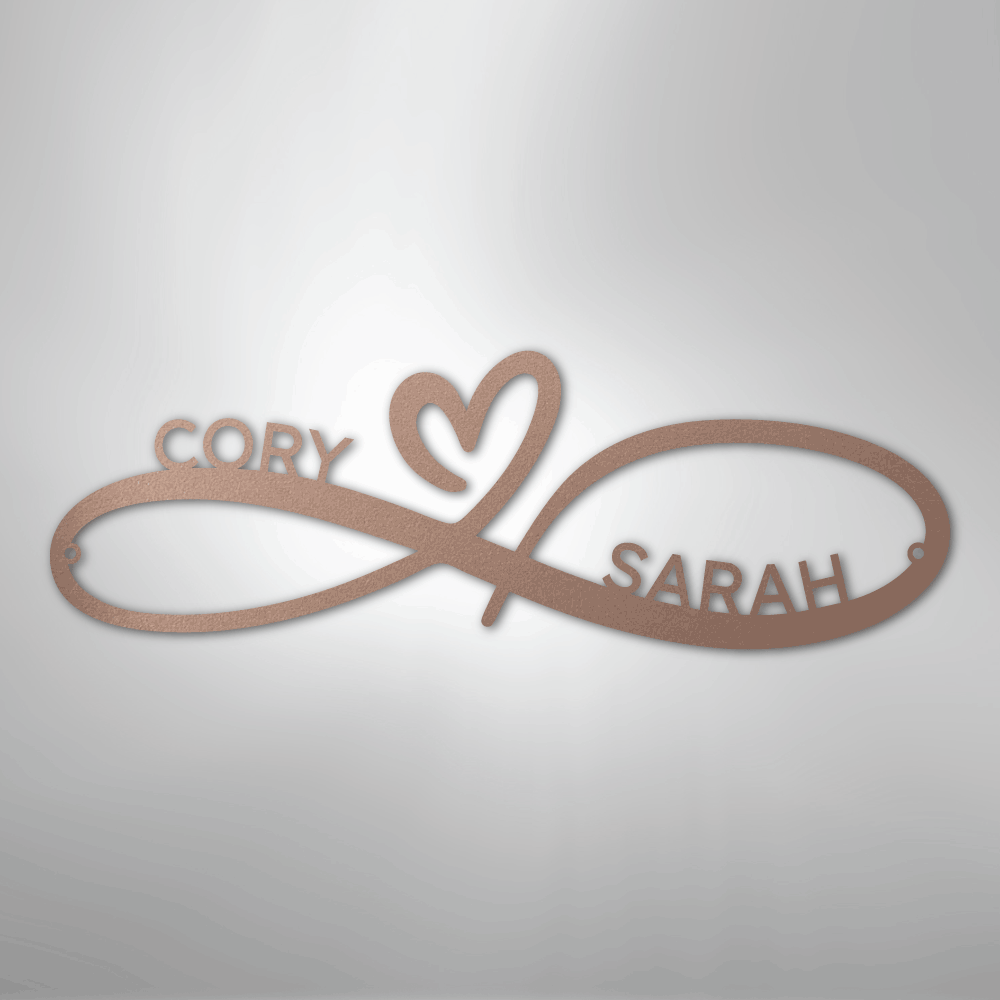 Infinity Couples Monogram - Steel Sign - Kim’s Signature Beauty & Accessories