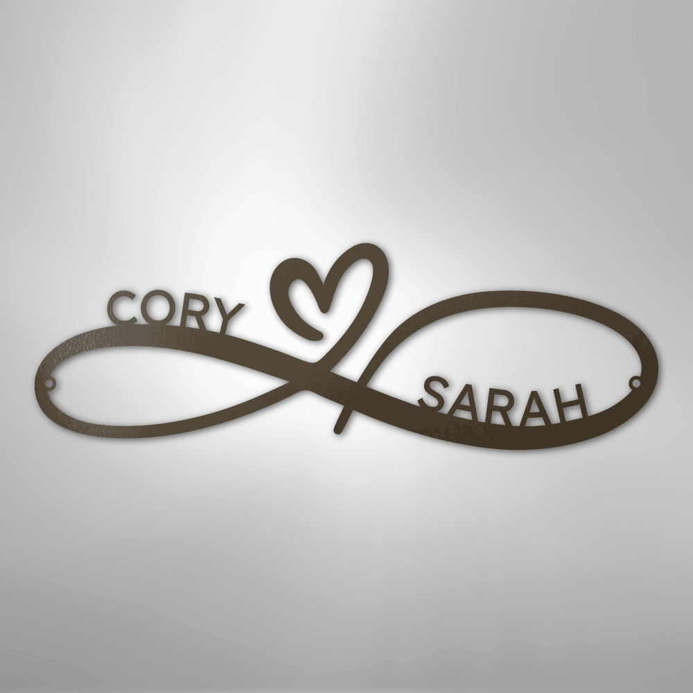 Infinity Couples Monogram - Steel Sign - Kim’s Signature Beauty & Accessories