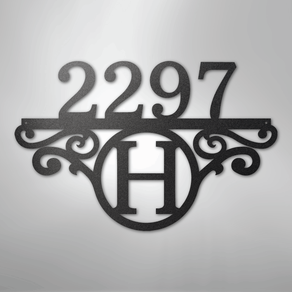 Initial Address Monogram - Steel Sign - Kim’s Signature Beauty & Accessories