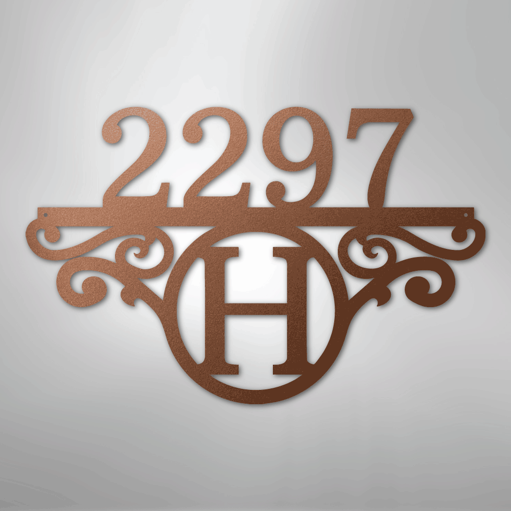 Initial Address Monogram - Steel Sign - Kim’s Signature Beauty & Accessories