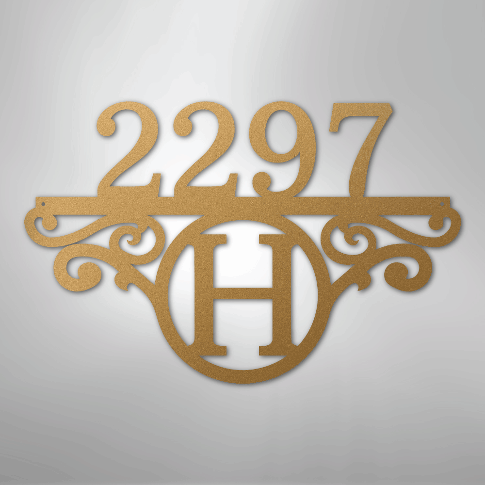 Initial Address Monogram - Steel Sign - Kim’s Signature Beauty & Accessories