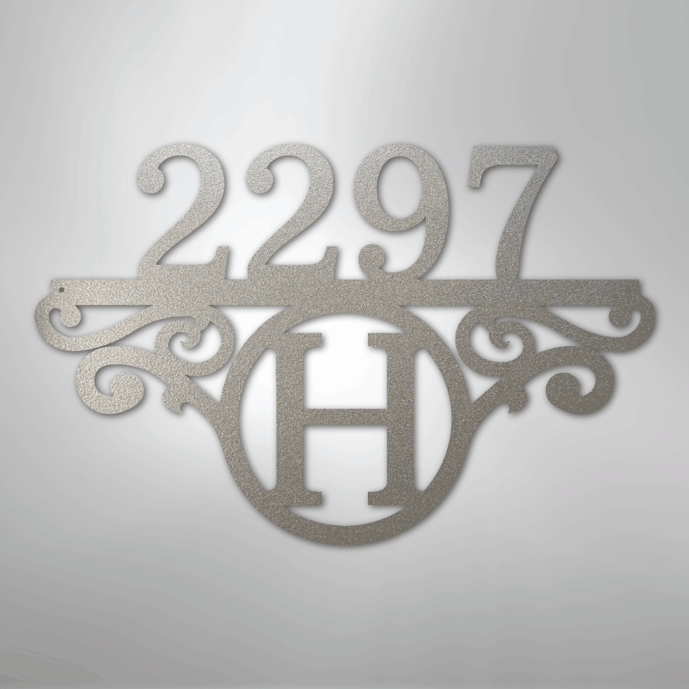 Initial Address Monogram - Steel Sign - Kim’s Signature Beauty & Accessories