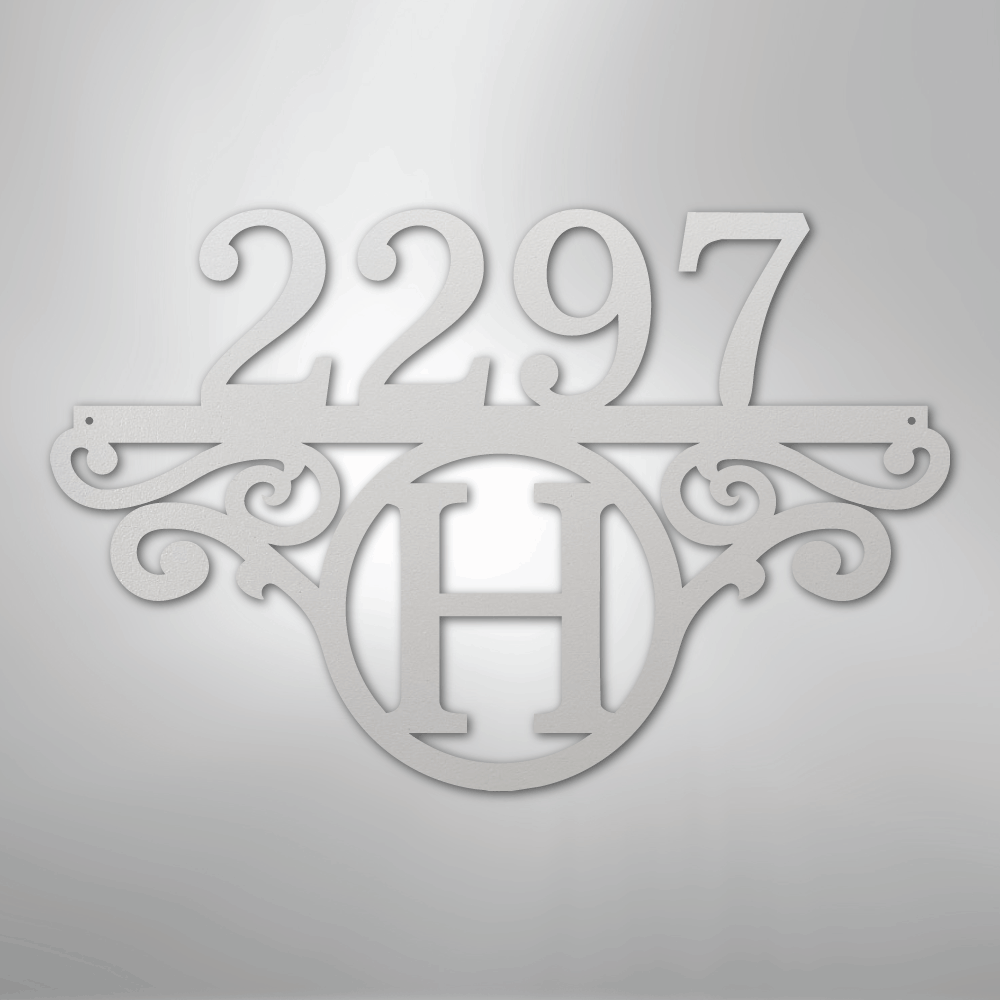 Initial Address Monogram - Steel Sign - Kim’s Signature Beauty & Accessories