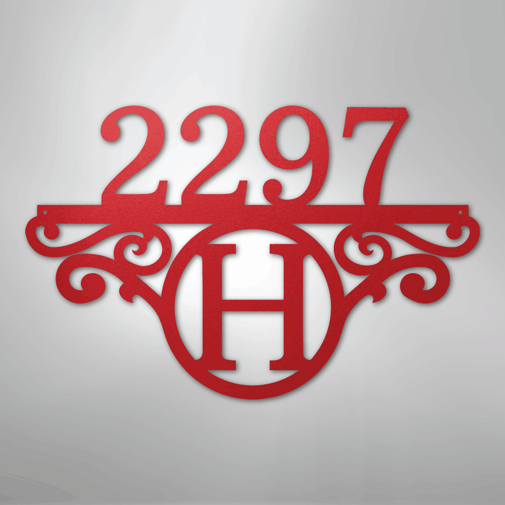 Initial Address Monogram - Steel Sign - Kim’s Signature Beauty & Accessories