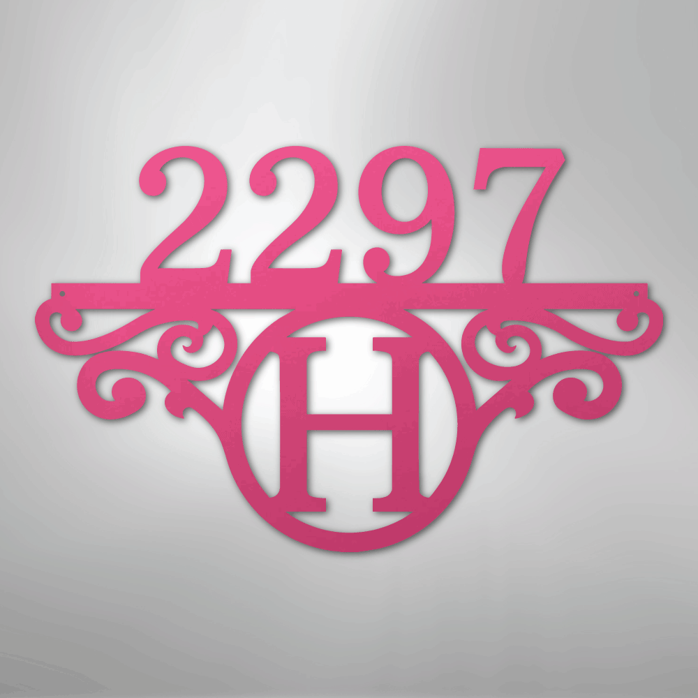 Initial Address Monogram - Steel Sign - Kim’s Signature Beauty & Accessories