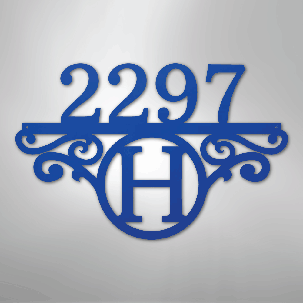 Initial Address Monogram - Steel Sign - Kim’s Signature Beauty & Accessories