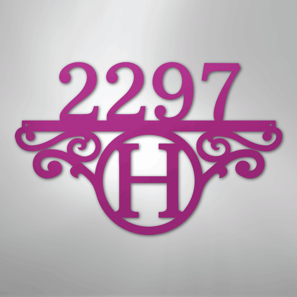 Initial Address Monogram - Steel Sign - Kim’s Signature Beauty & Accessories