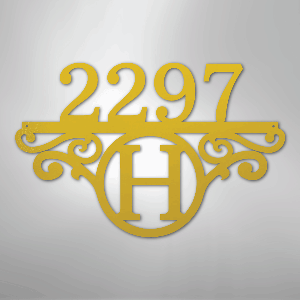 Initial Address Monogram - Steel Sign - Kim’s Signature Beauty & Accessories