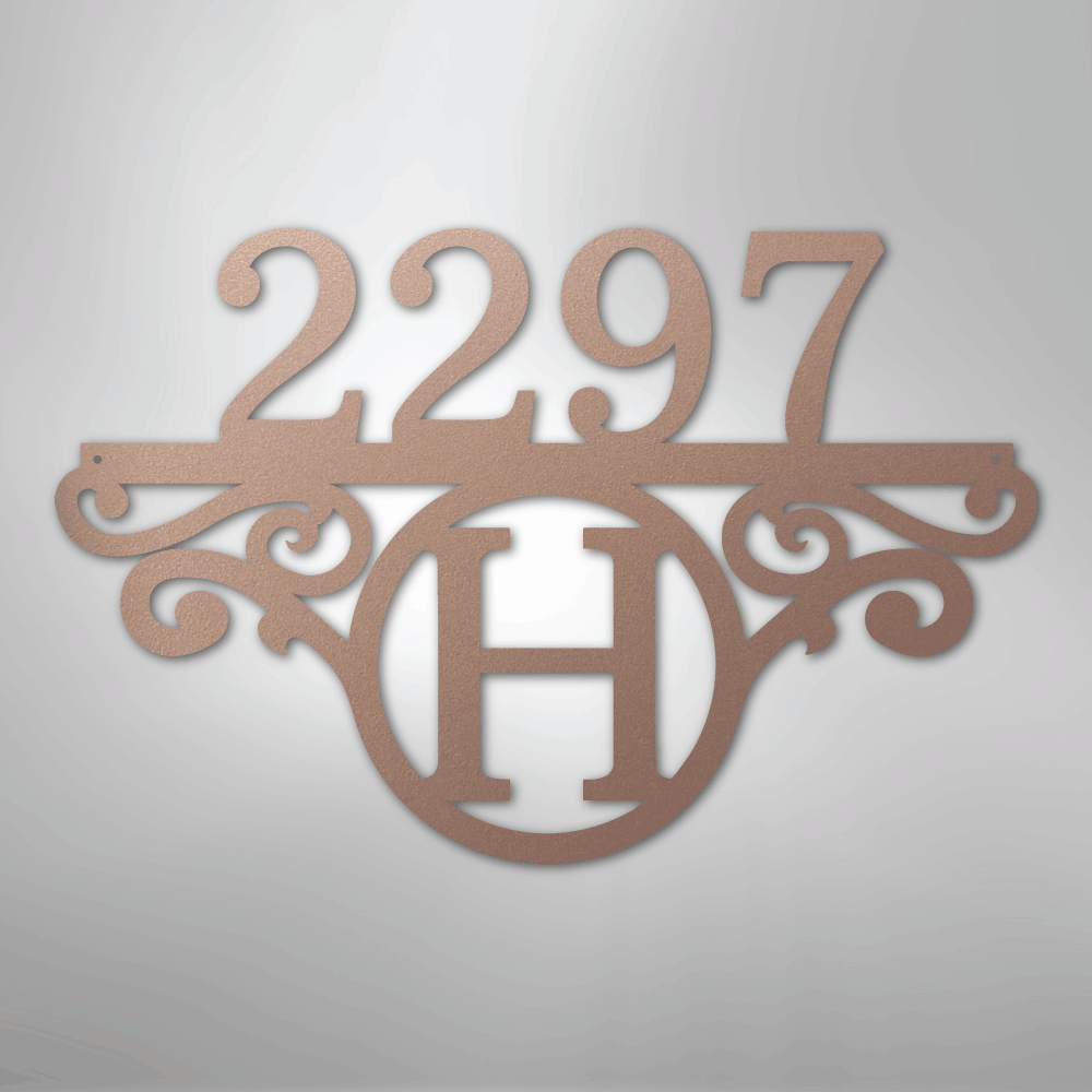 Initial Address Monogram - Steel Sign - Kim’s Signature Beauty & Accessories