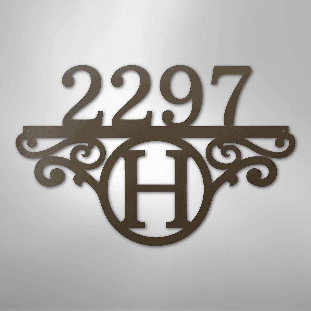 Initial Address Monogram - Steel Sign - Kim’s Signature Beauty & Accessories