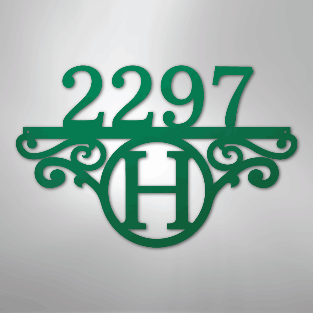 Initial Address Monogram - Steel Sign - Kim’s Signature Beauty & Accessories