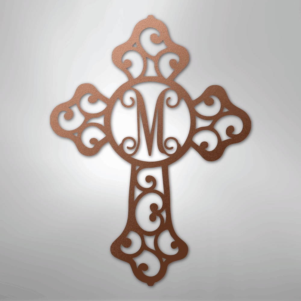 Initial Cross Monogram - Steel Sign - Kim’s Signature Beauty & Accessories