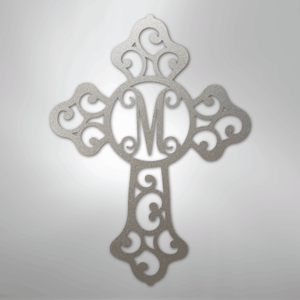 Initial Cross Monogram - Steel Sign - Kim’s Signature Beauty & Accessories
