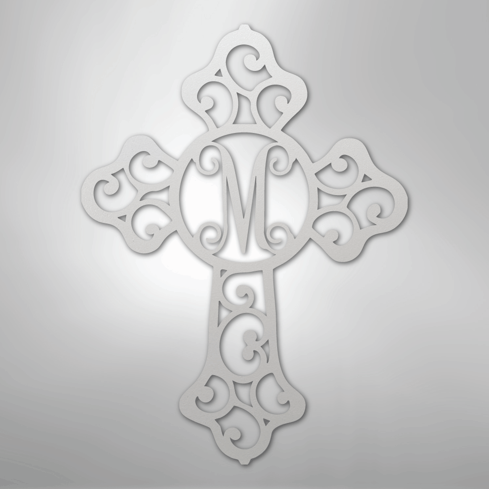 Initial Cross Monogram - Steel Sign - Kim’s Signature Beauty & Accessories