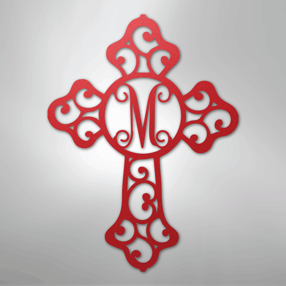 Initial Cross Monogram - Steel Sign - Kim’s Signature Beauty & Accessories