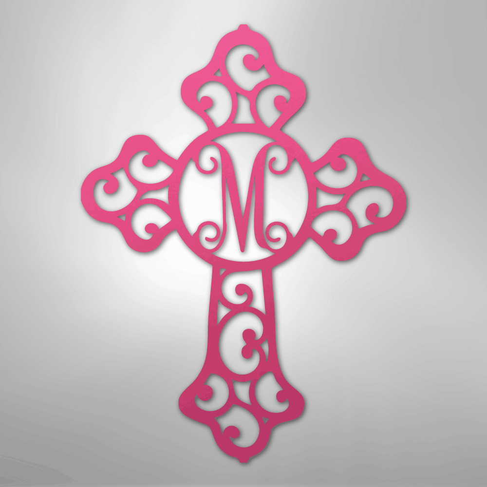 Initial Cross Monogram - Steel Sign - Kim’s Signature Beauty & Accessories