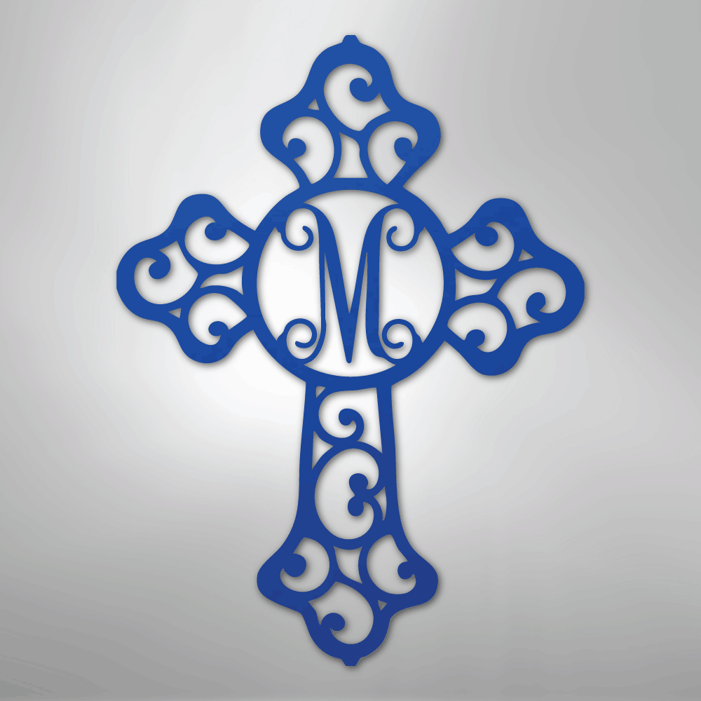 Initial Cross Monogram - Steel Sign - Kim’s Signature Beauty & Accessories