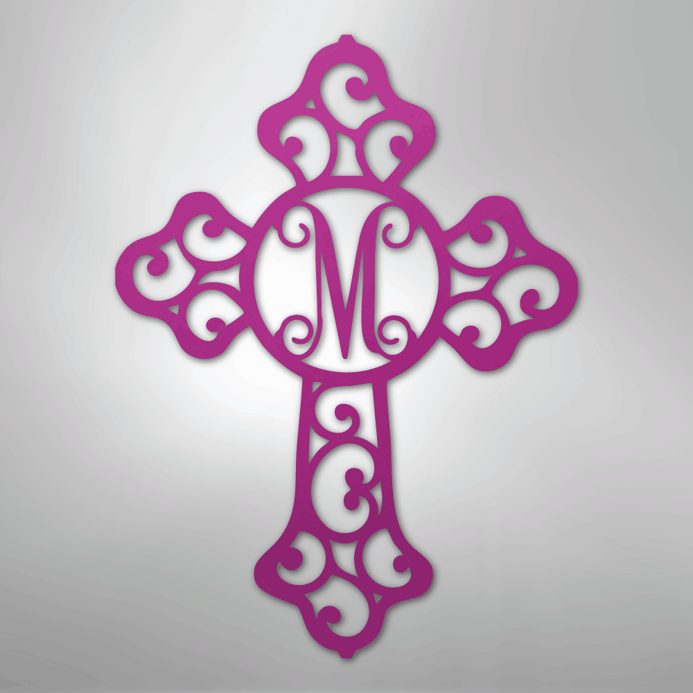 Initial Cross Monogram - Steel Sign - Kim’s Signature Beauty & Accessories