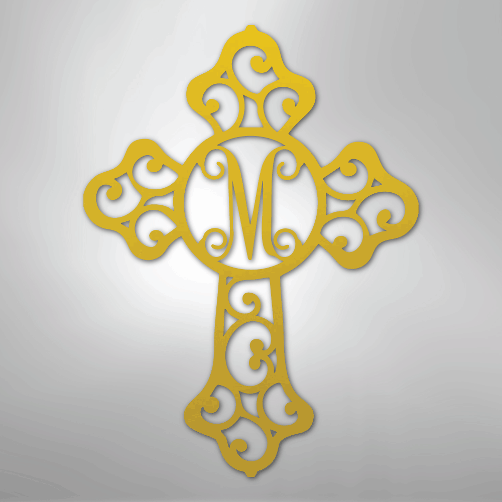 Initial Cross Monogram - Steel Sign - Kim’s Signature Beauty & Accessories