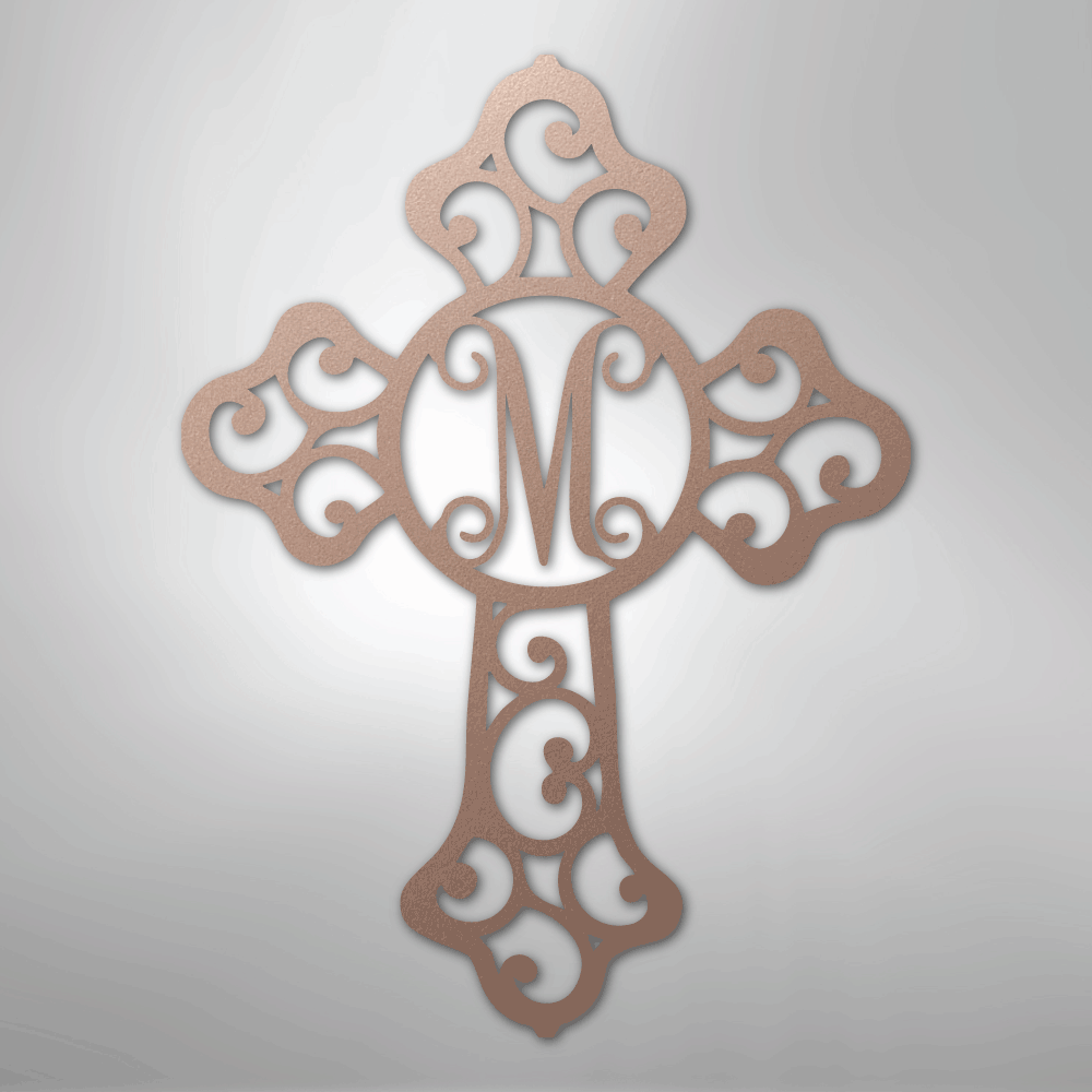 Initial Cross Monogram - Steel Sign - Kim’s Signature Beauty & Accessories