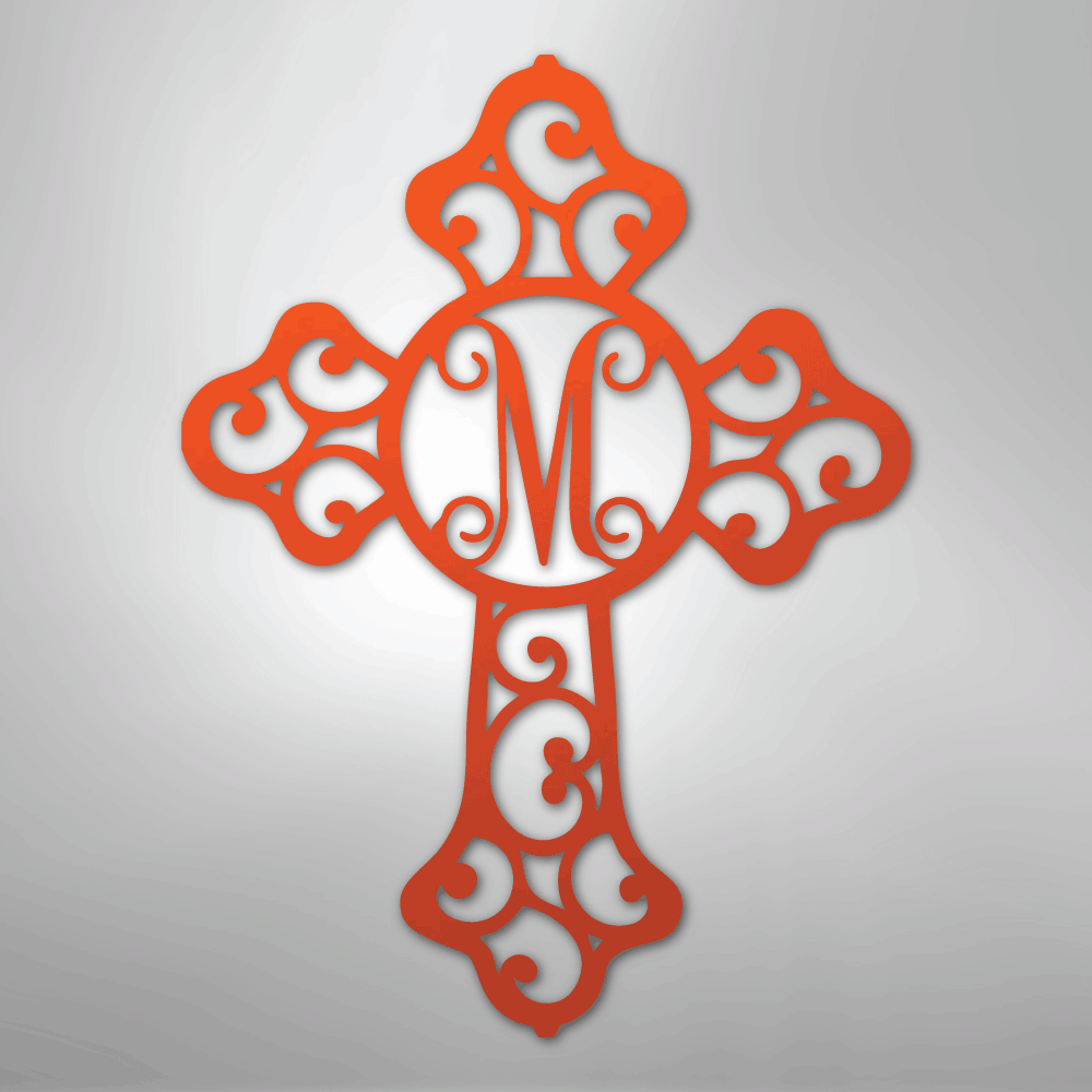 Initial Cross Monogram - Steel Sign - Kim’s Signature Beauty & Accessories