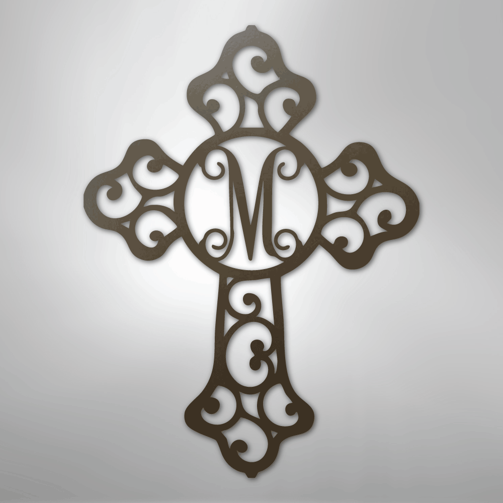 Initial Cross Monogram - Steel Sign - Kim’s Signature Beauty & Accessories
