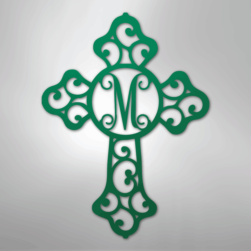 Initial Cross Monogram - Steel Sign - Kim’s Signature Beauty & Accessories
